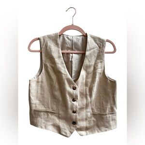 Commense White Button-Front Shirt with Blue Accent